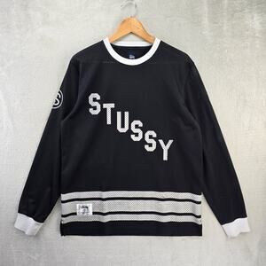 Stussy All City Champions Mesh Hockey Jersey Mens‎ Medium Black White 80